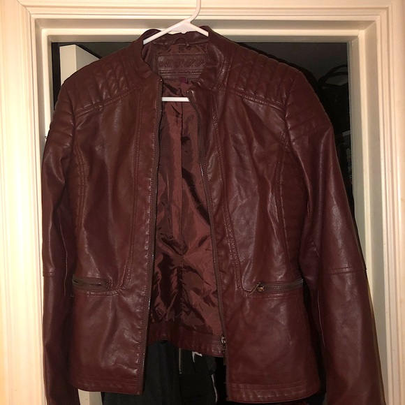 MSSP Faux Leather Jacket MAROON - Picture 1 of 3